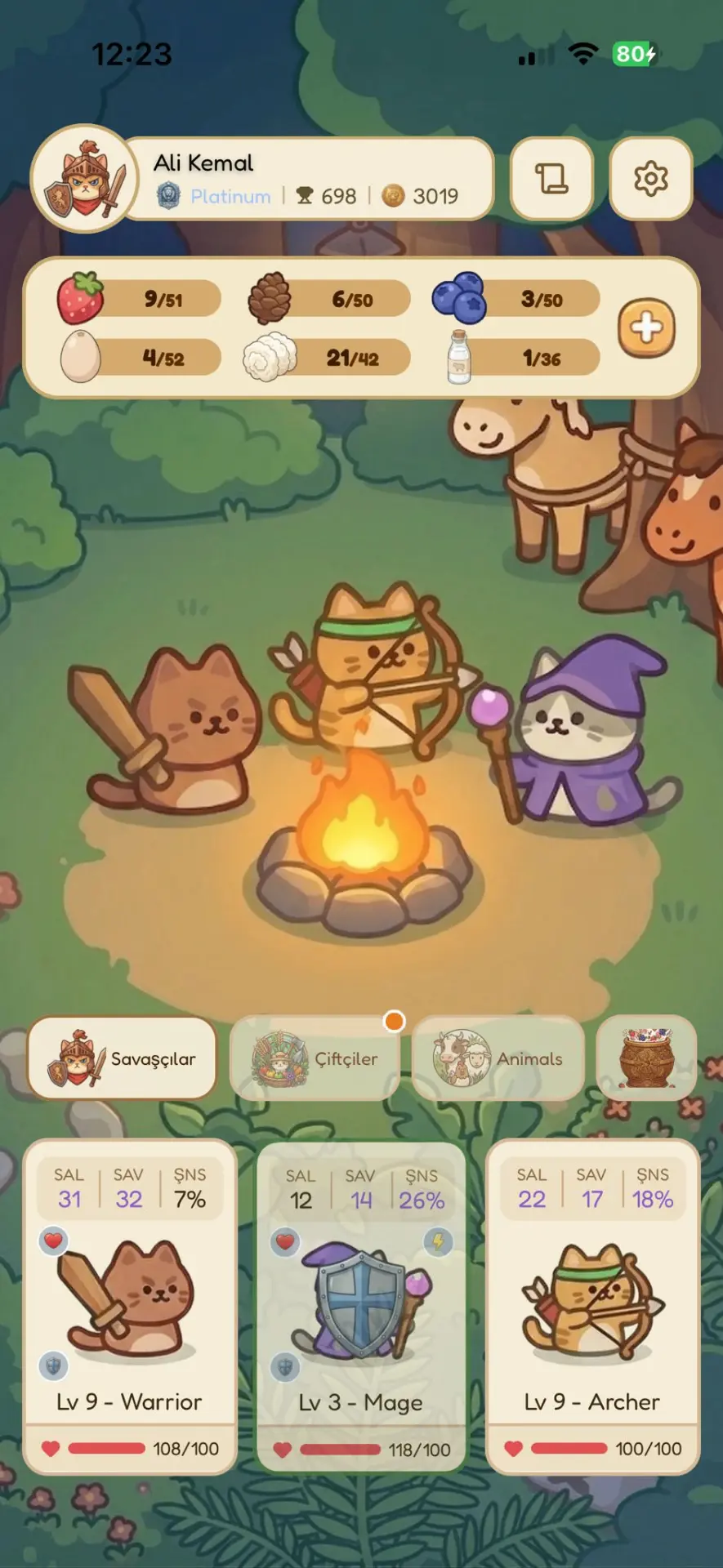Forest Fighters champion team screen